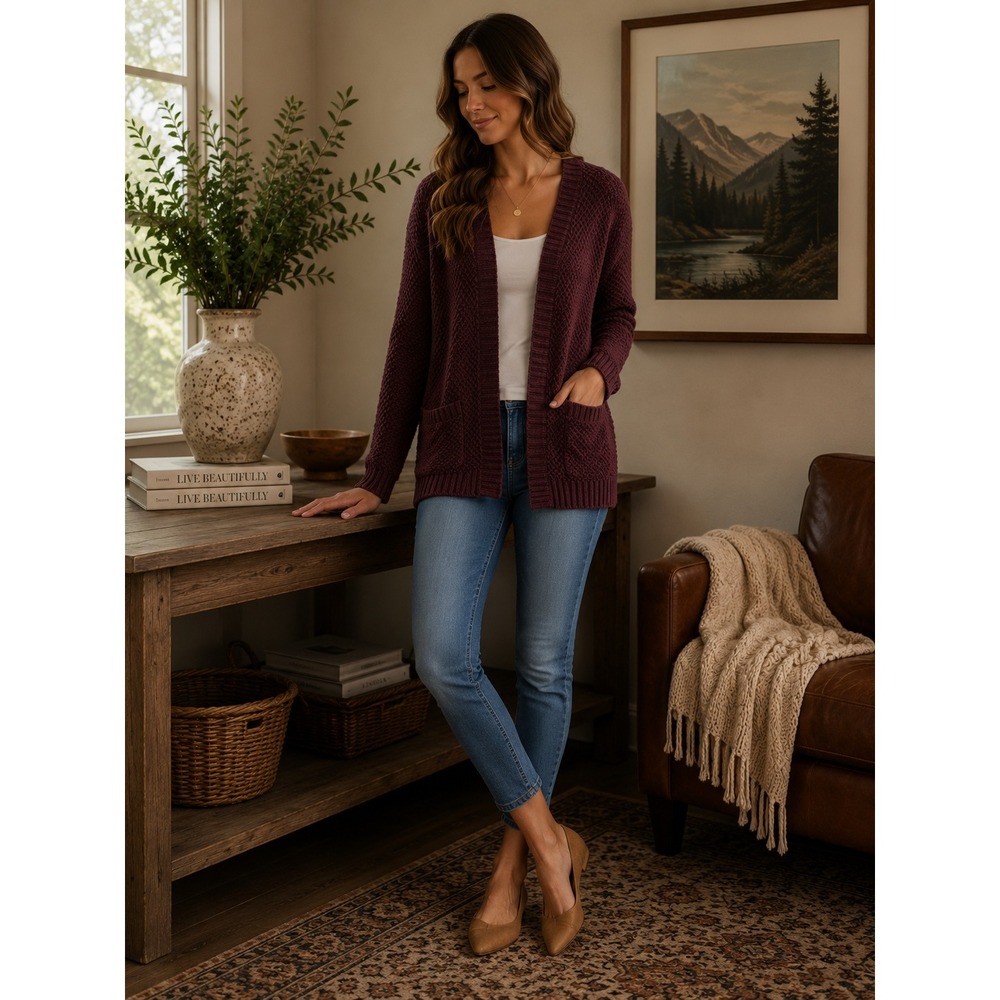 BDG‎ Cardigan Women XS Purple Boho Indie Grunge Goth Sweater Urban Outfitters